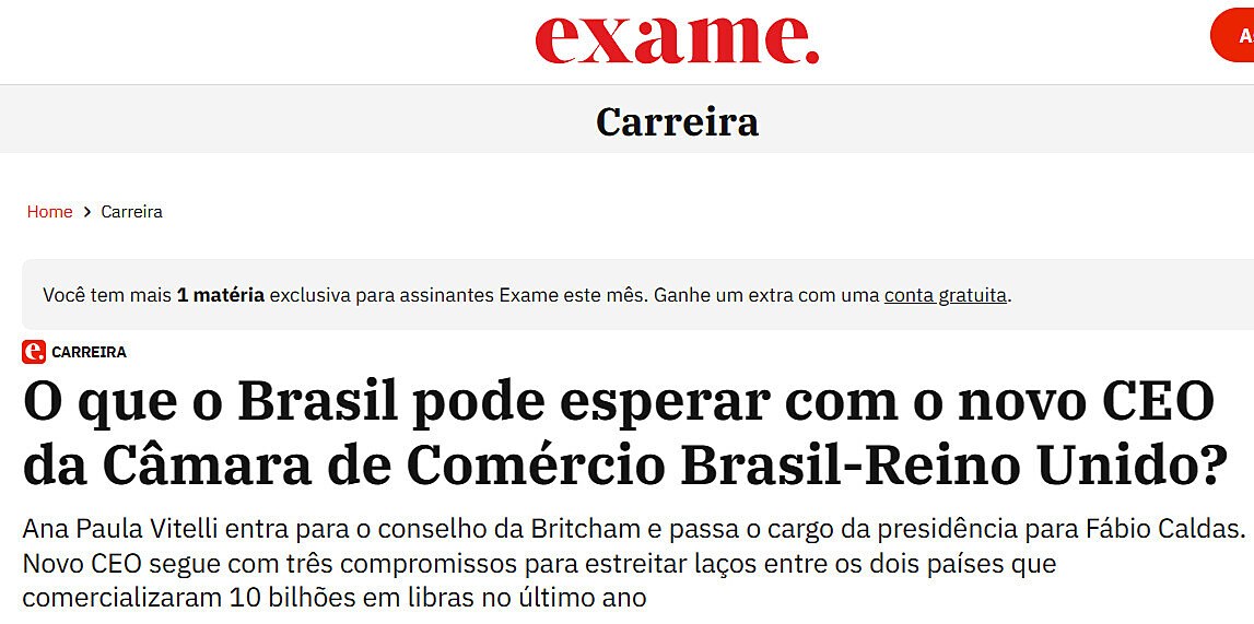 O que o Brasil pode esperar com o novo CEO da Cmara de Comrcio Brasil-Reino Unido?